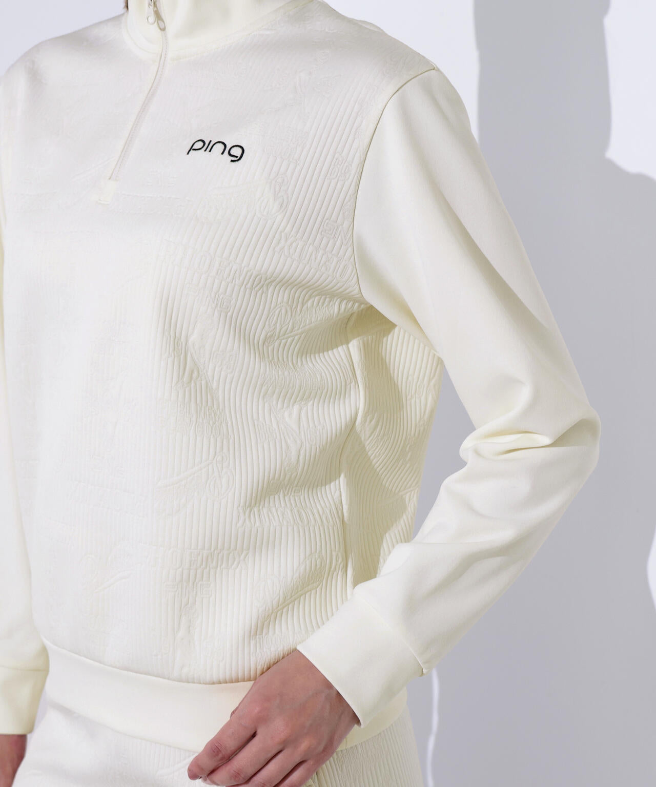 【PING APPAREL】キルトジャガードハーフジップカットソー <LADIES LINE> (LADIES)