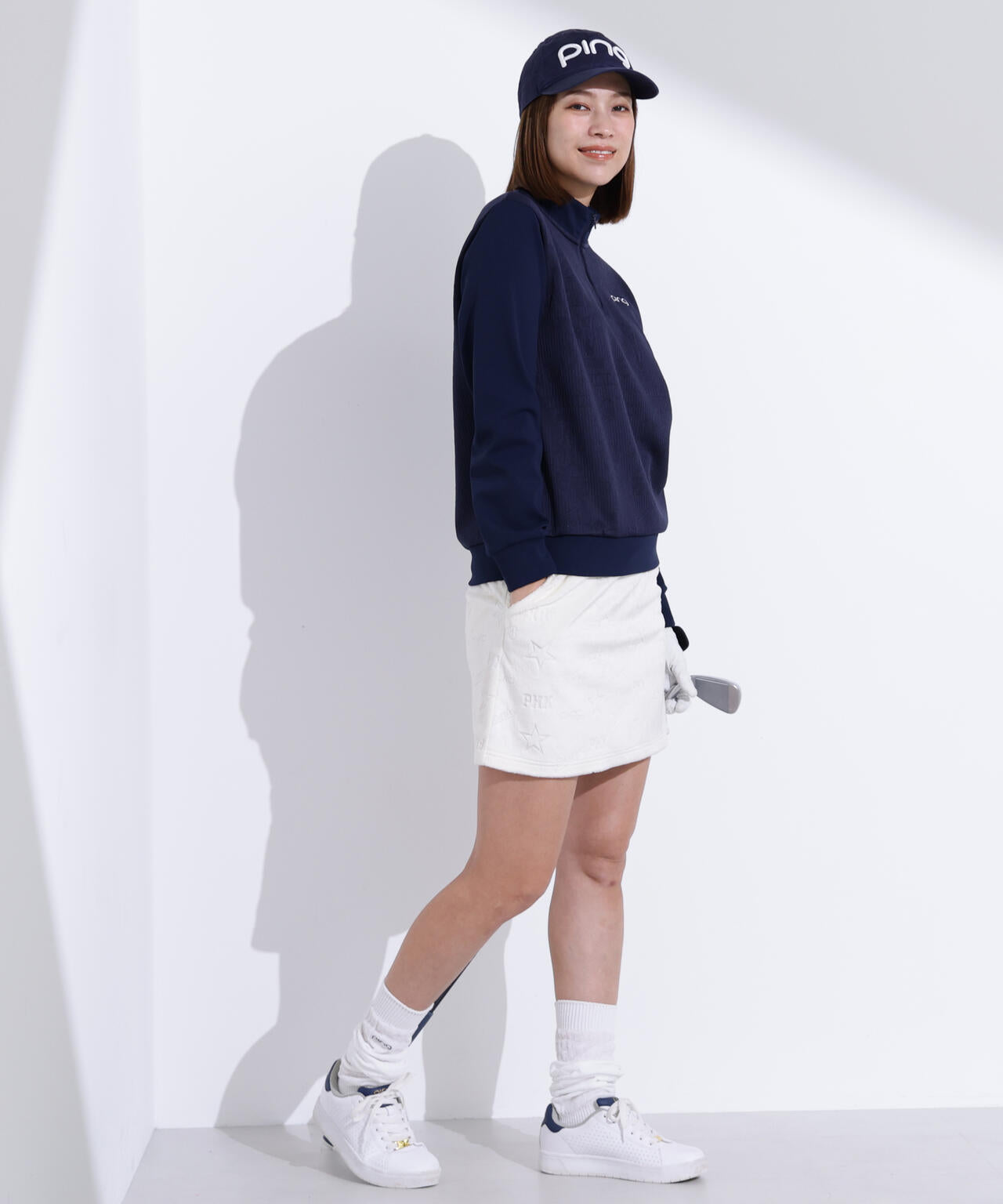 【PING APPAREL】キルトジャガードハーフジップカットソー <LADIES LINE> (LADIES)
