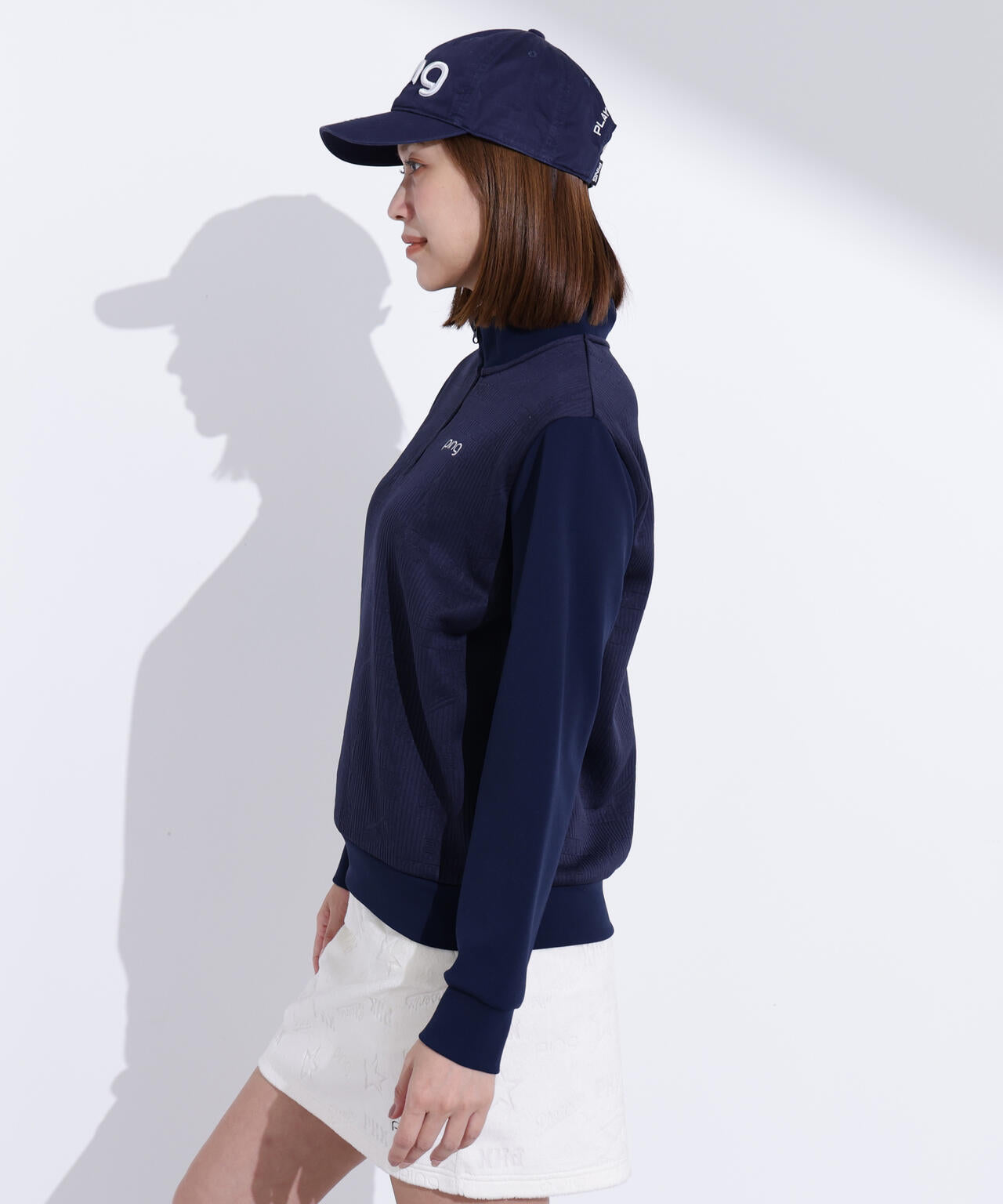 【PING APPAREL】キルトジャガードハーフジップカットソー <LADIES LINE> (LADIES)