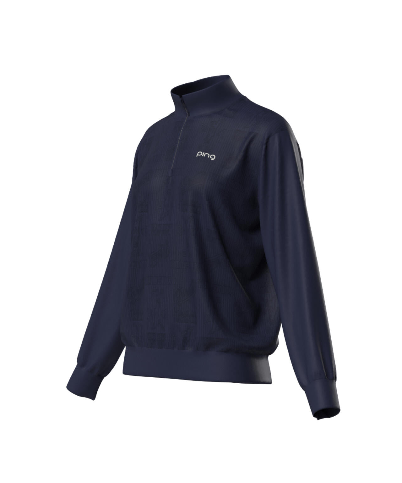 【PING APPAREL】キルトジャガードハーフジップカットソー <LADIES LINE> (LADIES)