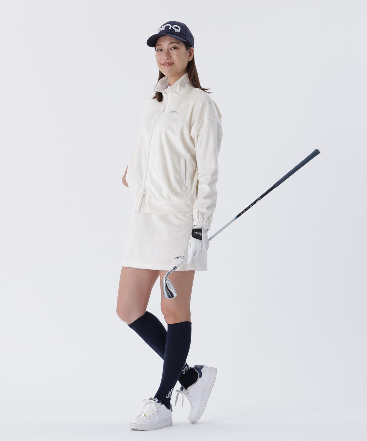 【PING APPAREL】全方向ストレッチ ベロアジャカードブルゾン <LADIES LINE> (LADIES)