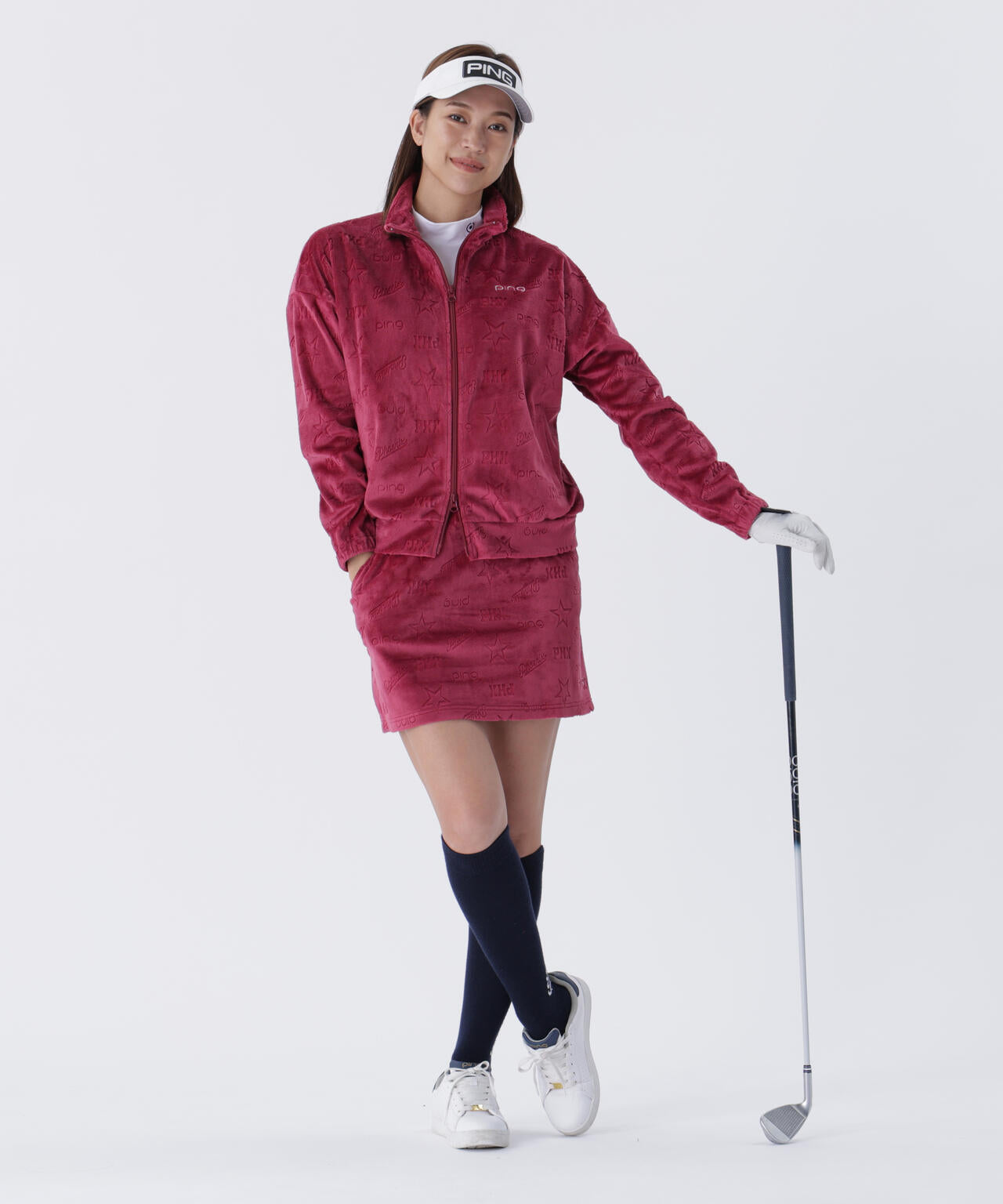 【PING APPAREL】全方向ストレッチ ベロアジャカードブルゾン <LADIES LINE> (LADIES)
