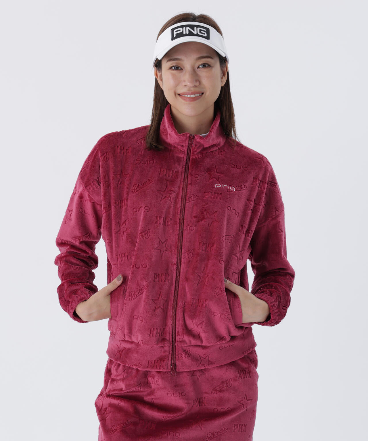 【PING APPAREL】全方向ストレッチ ベロアジャカードブルゾン <LADIES LINE> (LADIES)