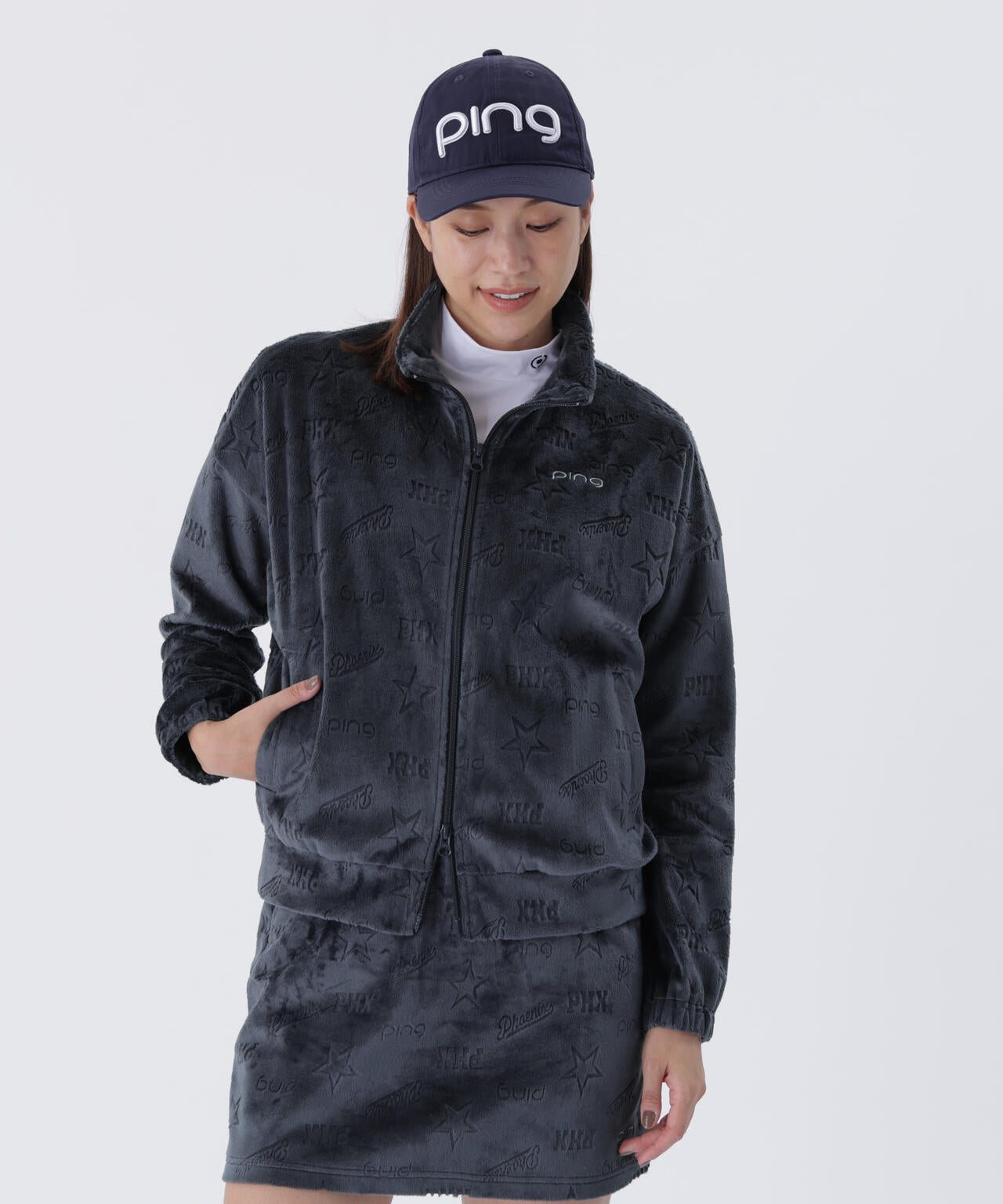 【PING APPAREL】全方向ストレッチ ベロアジャカードブルゾン <LADIES LINE> (LADIES)