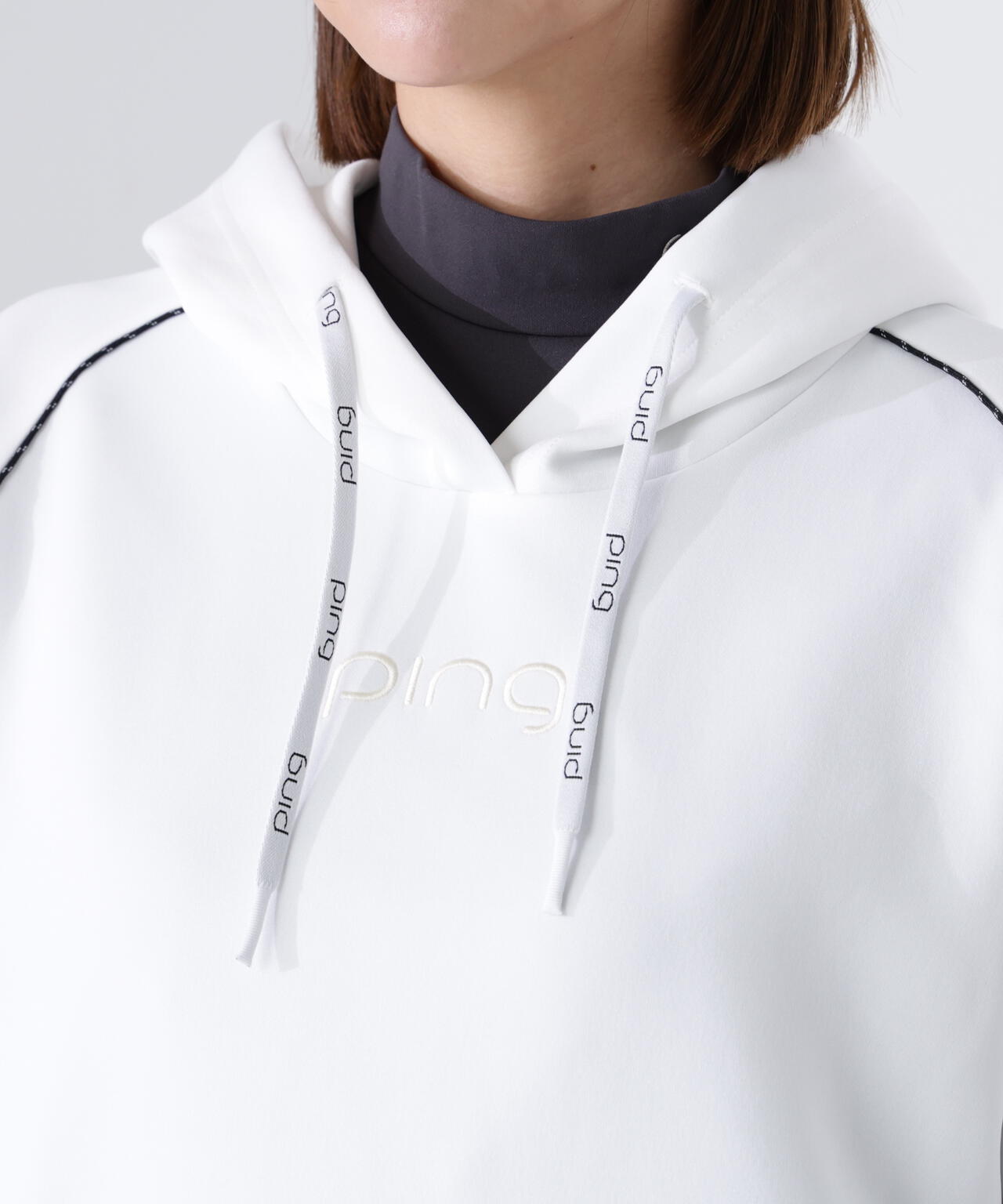 【PING APPAREL】全方向ストレッチRENUキルトダンボールジャージスウェットフーディ <GOLD> (LADIES)