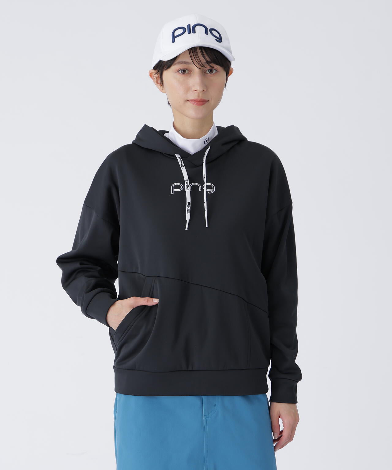 【PING APPAREL】全方向ストレッチアシンメトリーポケットカルイシフーディ <LAIDES LINE> (LADIES)