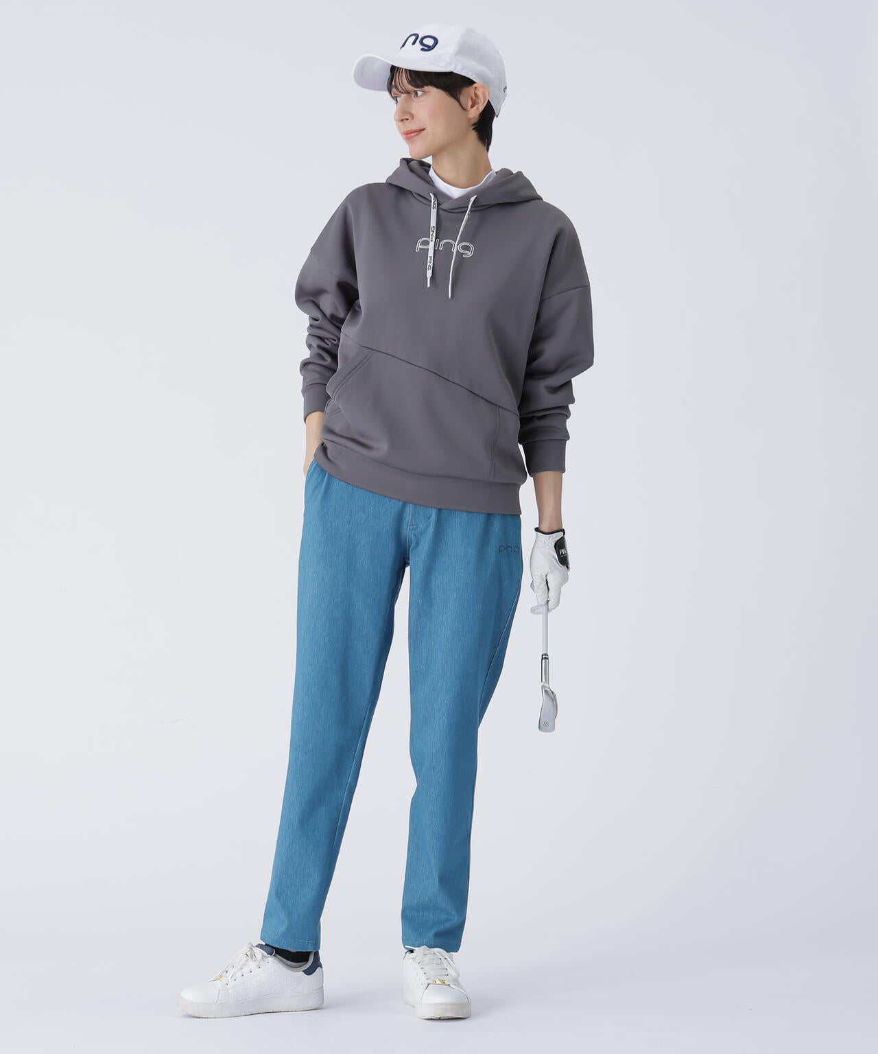 【PING APPAREL】全方向ストレッチアシンメトリーポケットカルイシフーディ <LAIDES LINE> (LADIES)