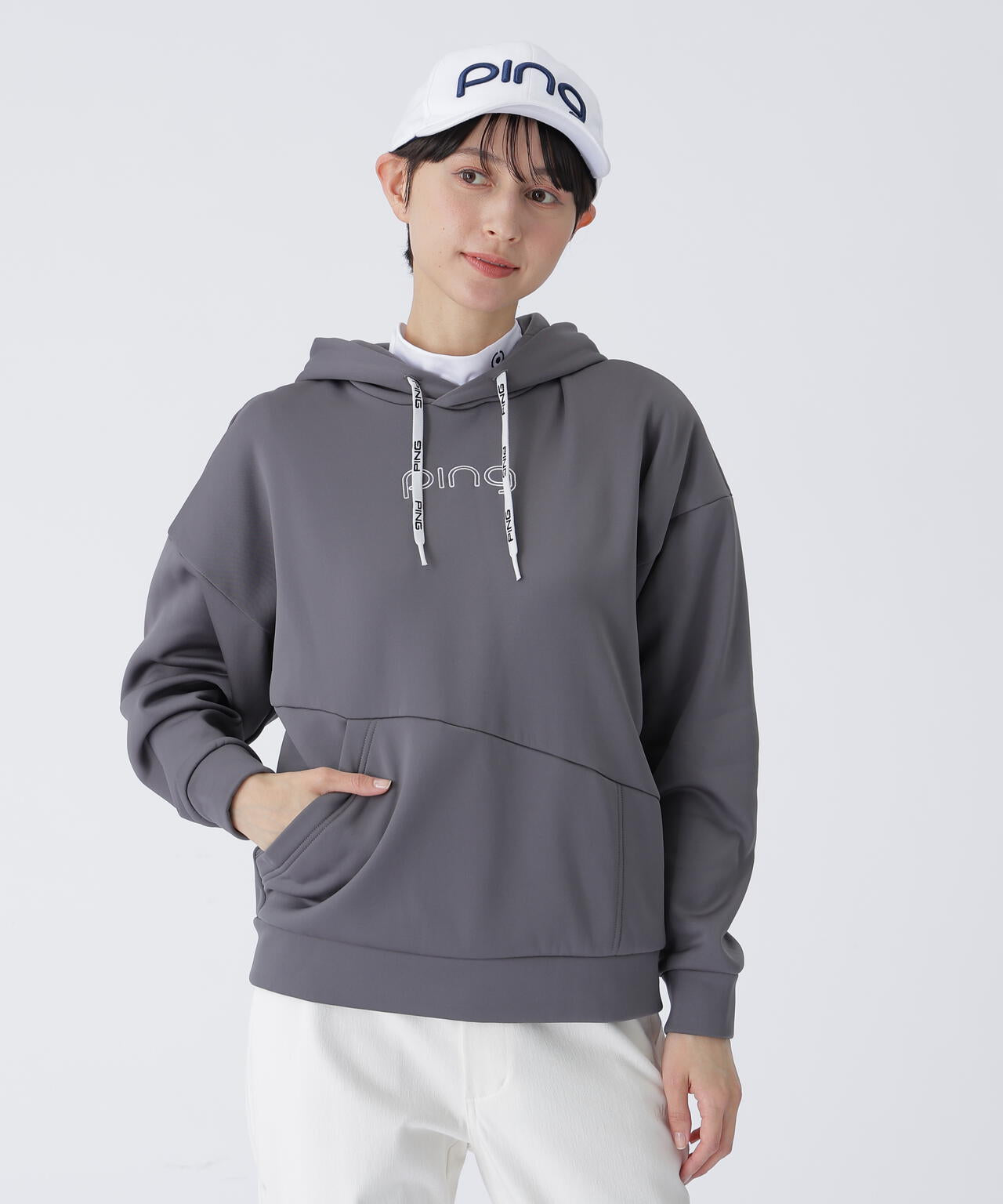 【PING APPAREL】全方向ストレッチアシンメトリーポケットカルイシフーディ <LAIDES LINE> (LADIES)