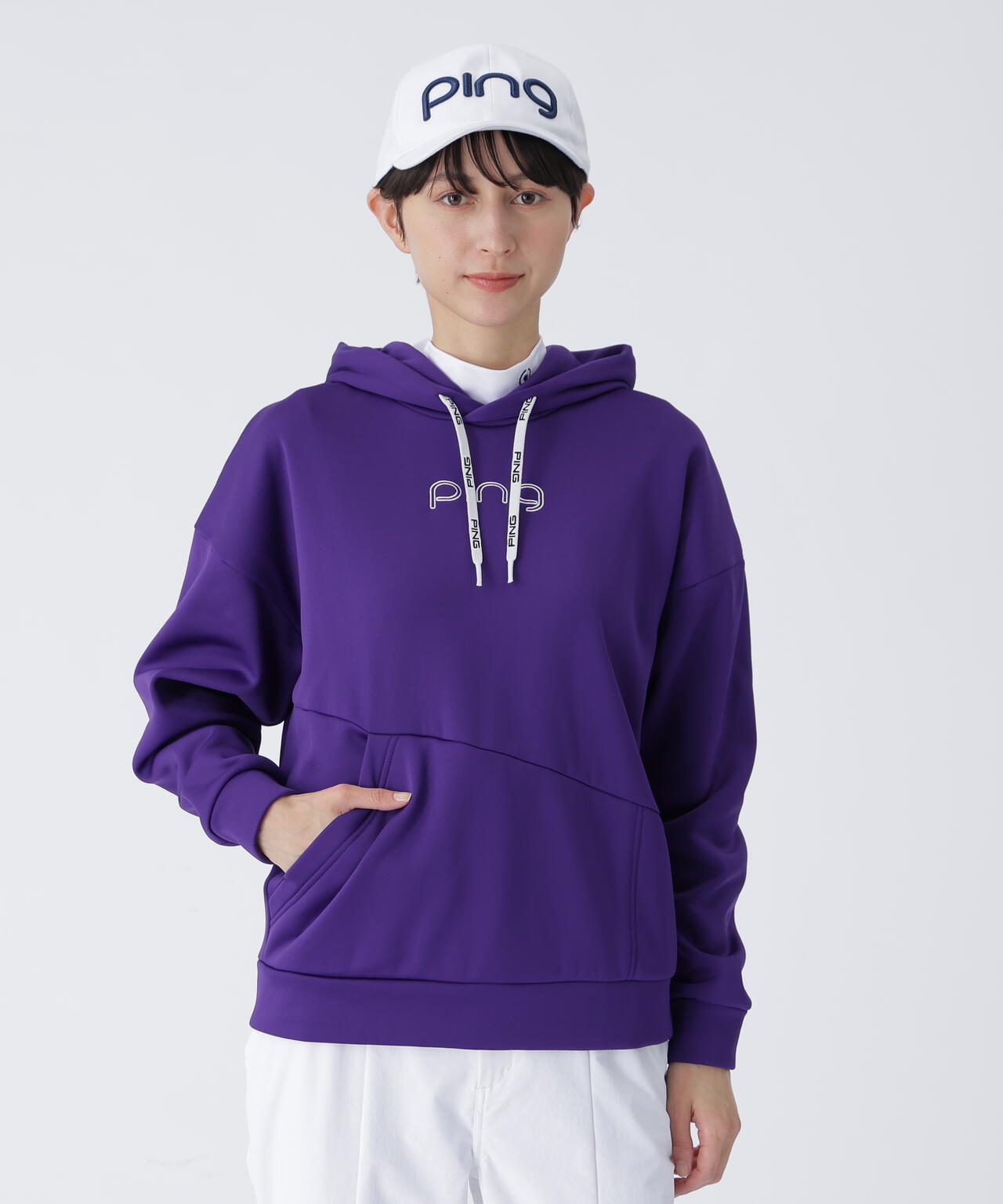 【PING APPAREL】全方向ストレッチアシンメトリーポケットカルイシフーディ <LAIDES LINE> (LADIES)