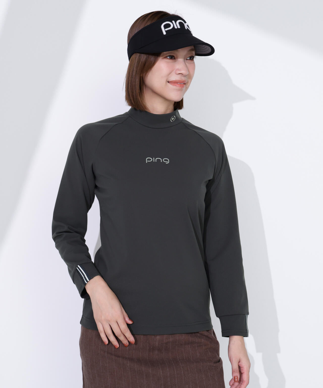 【PING APPAREL】サーモソーラー バックカノコ長袖ハイネックカットソー <GOLD> (LADIES)