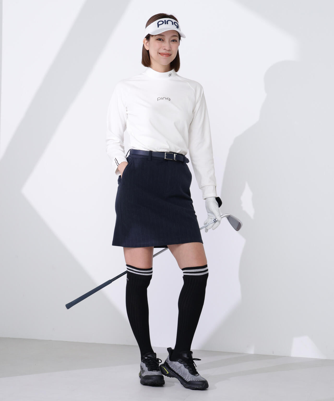 【PING APPAREL】サーモソーラー バックカノコ長袖ハイネックカットソー <GOLD> (LADIES)