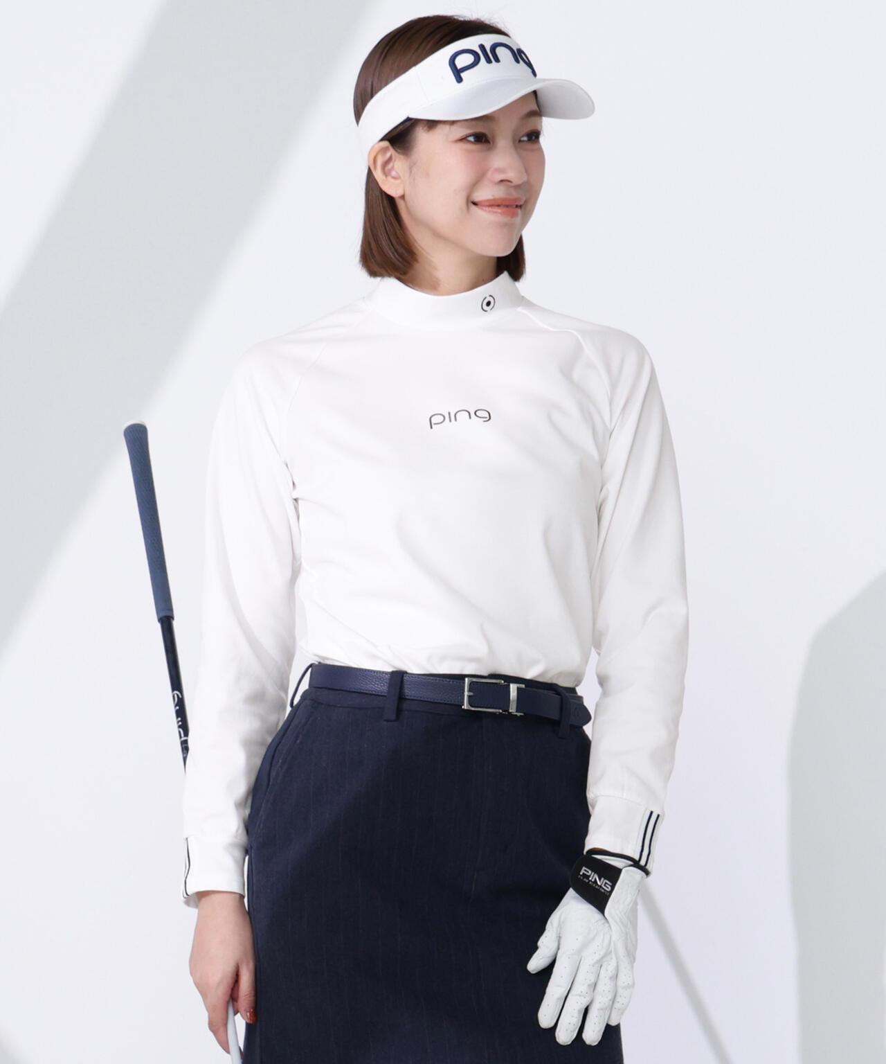 【PING APPAREL】サーモソーラー バックカノコ長袖ハイネックカットソー <GOLD> (LADIES)