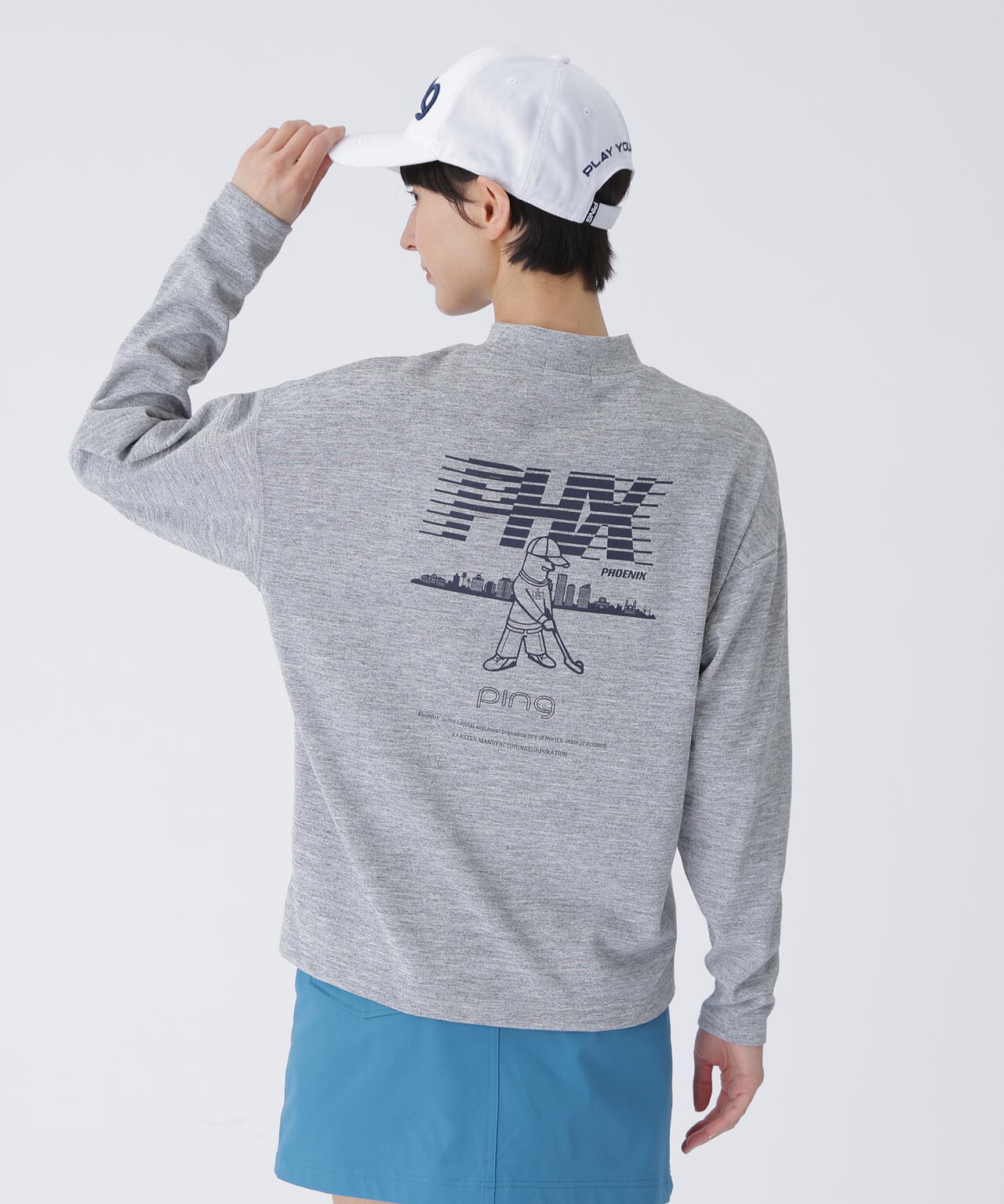 【PING APPAREL】引き揃え天竺ドライミックス長袖ハイネックカットソー <LADIES LINE> (LADIES)