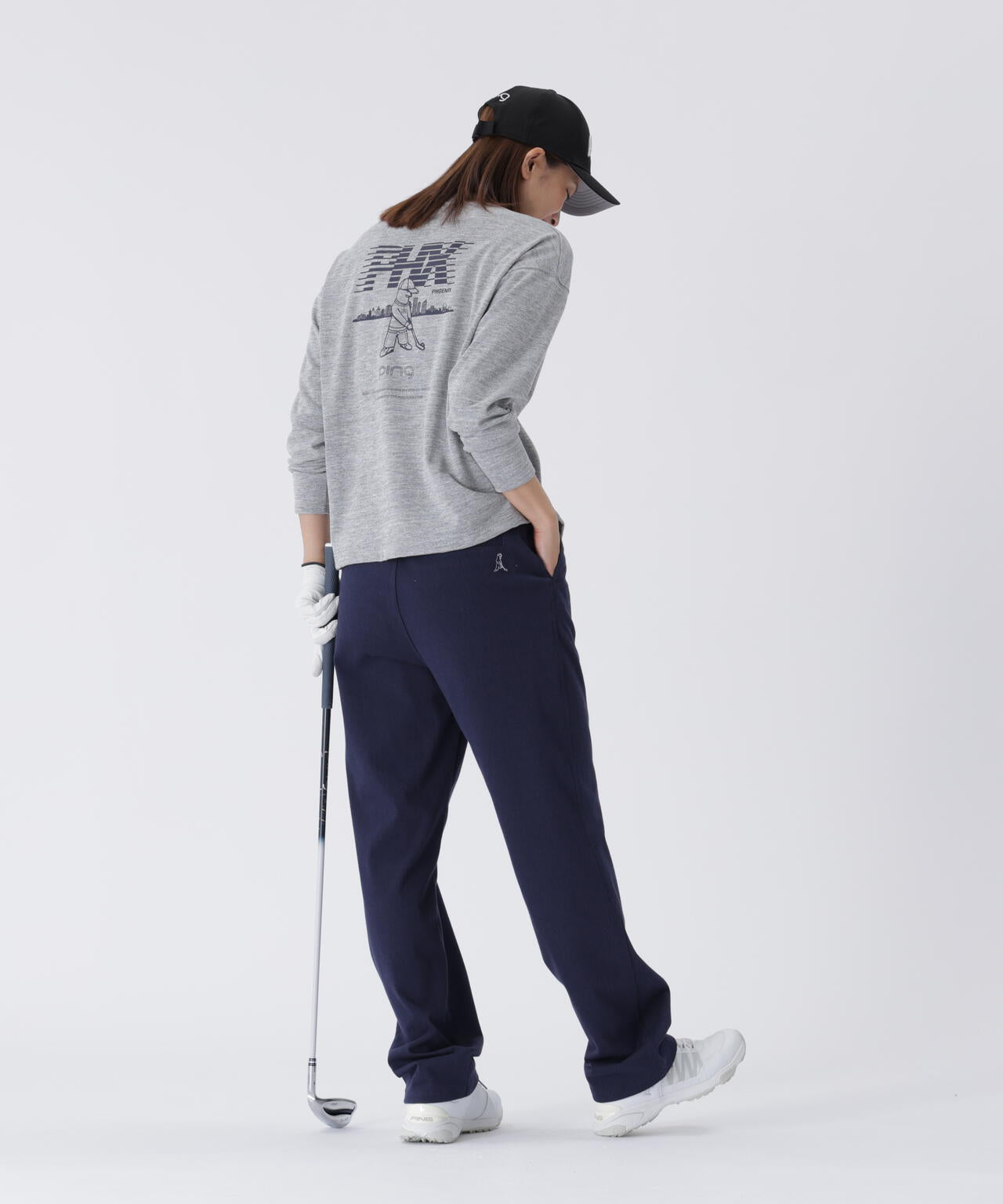 【PING APPAREL】引き揃え天竺ドライミックス長袖ハイネックカットソー <LADIES LINE> (LADIES)