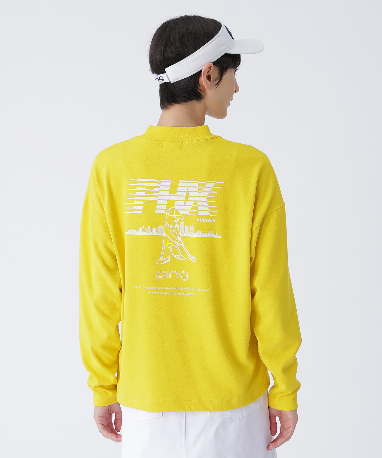 【PING APPAREL】引き揃え天竺ドライミックス長袖ハイネックカットソー <LADIES LINE> (LADIES)