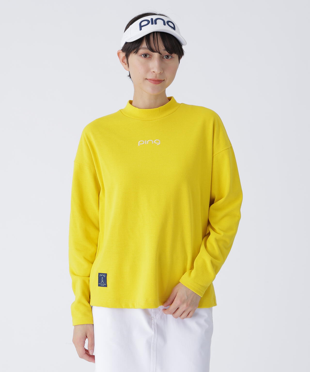 【PING APPAREL】引き揃え天竺ドライミックス長袖ハイネックカットソー <LADIES LINE> (LADIES)