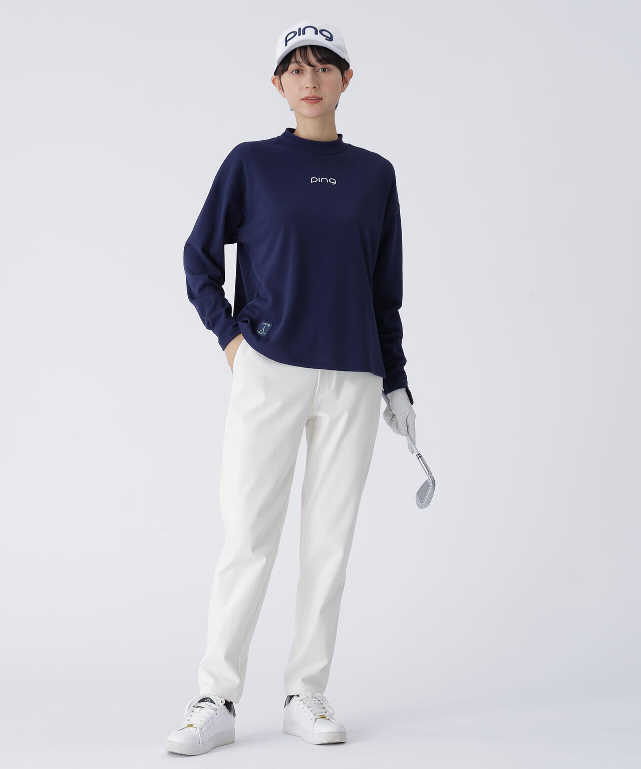 【PING APPAREL】引き揃え天竺ドライミックス長袖ハイネックカットソー <LADIES LINE> (LADIES)