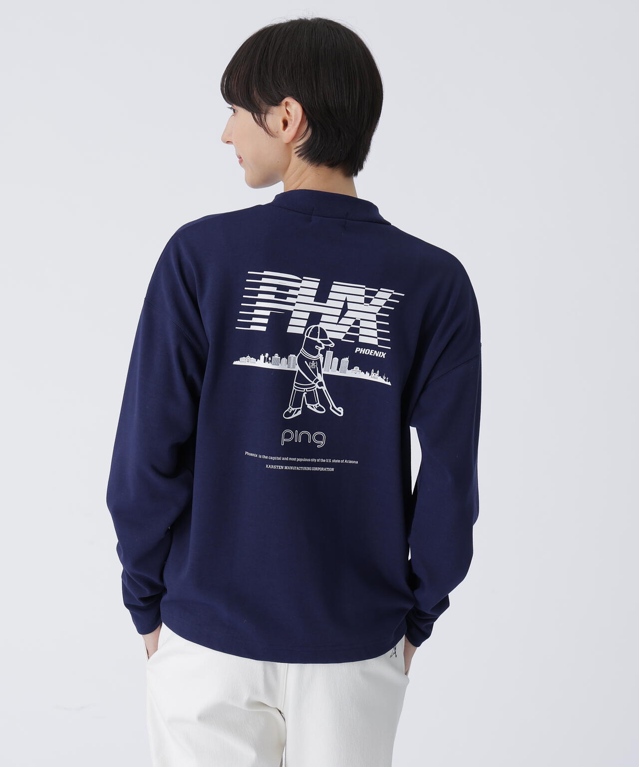 【PING APPAREL】引き揃え天竺ドライミックス長袖ハイネックカットソー <LADIES LINE> (LADIES)