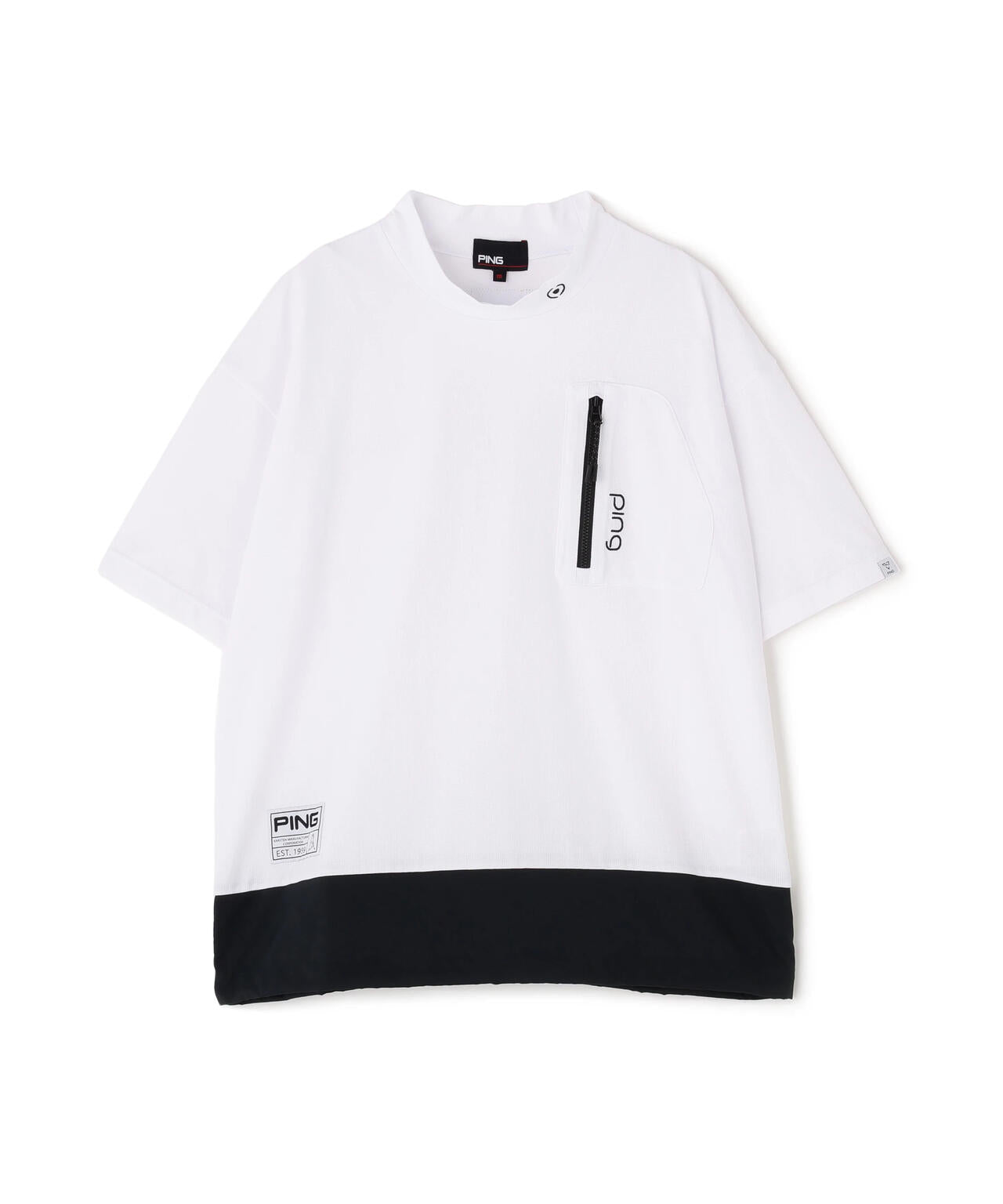 【PING APPAREL】EPIXミニワッフルバイカラー半袖ハイネックシャツ <GOLD> (LADIES)