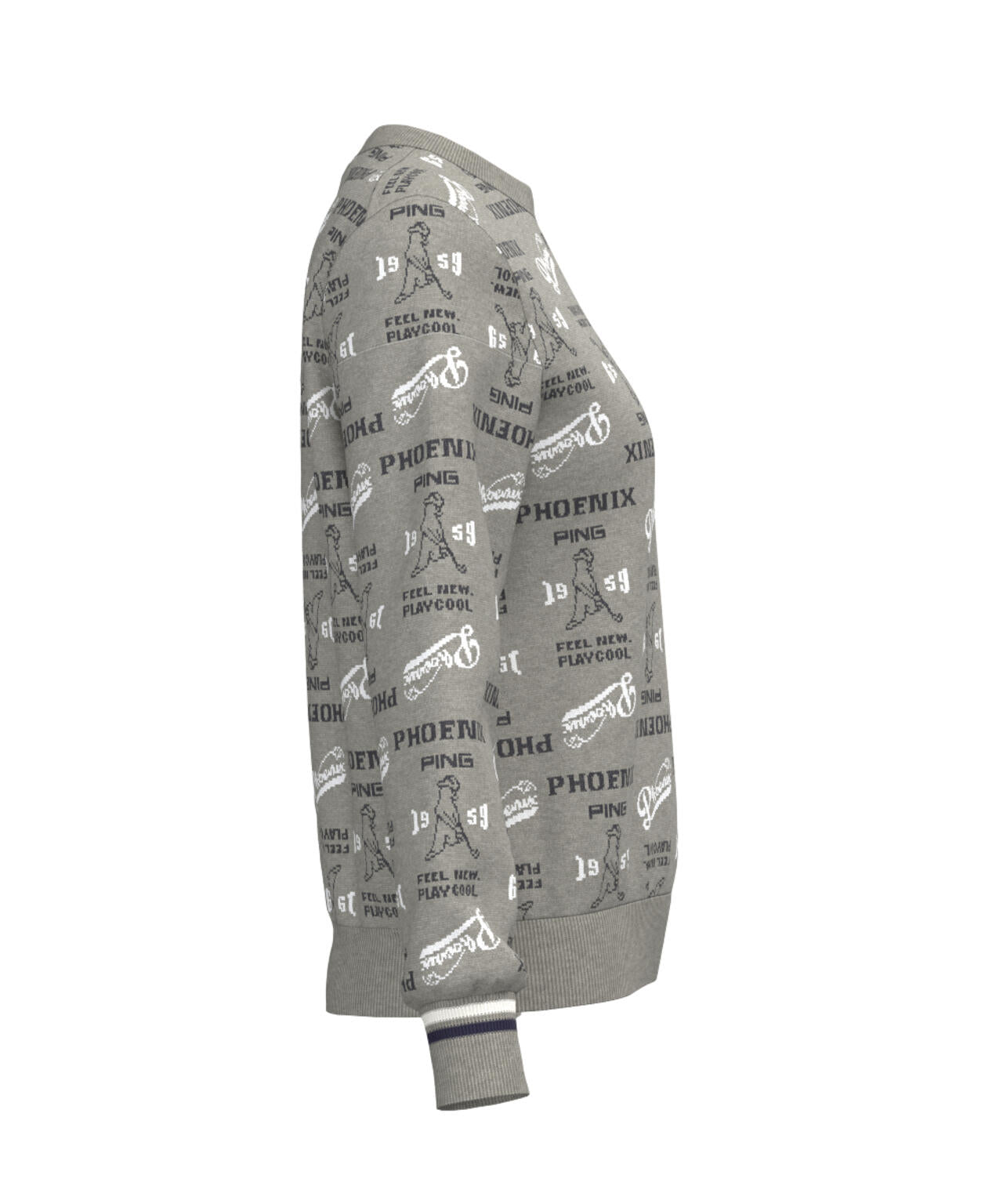 【PING APPAREL】ジャガード総柄クルーネックニットプルオーバー <LADIES LINE> (LADIES)