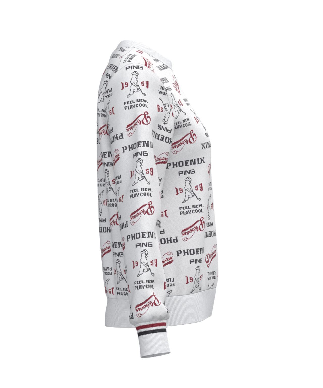 【PING APPAREL】ジャガード総柄クルーネックニットプルオーバー <LADIES LINE> (LADIES)