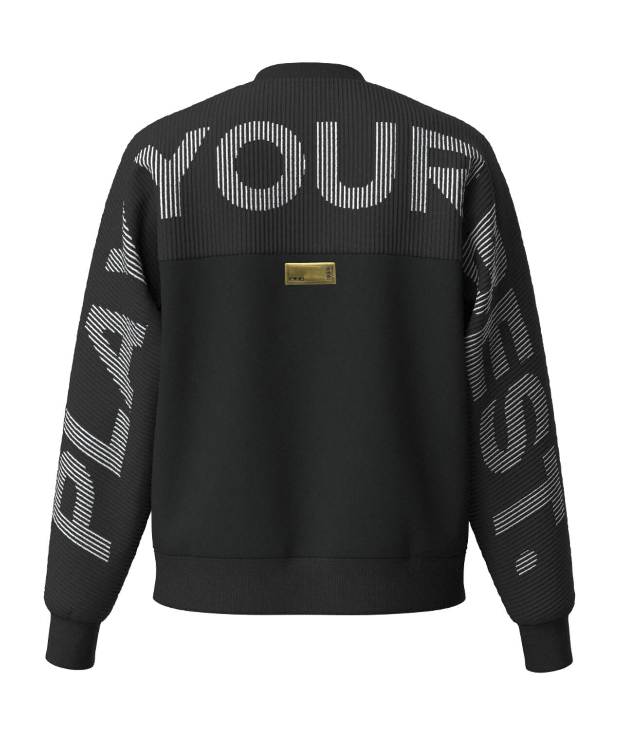 【PING APPAREL】ジャガードニット/カットソー リップルロゴクルーネックニット <GOLD> (LADIES)