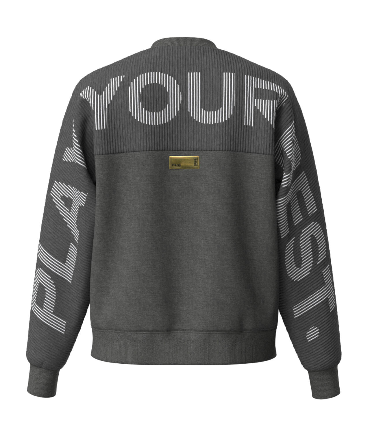 【PING APPAREL】ジャガードニット/カットソー リップルロゴクルーネックニット <GOLD> (LADIES)