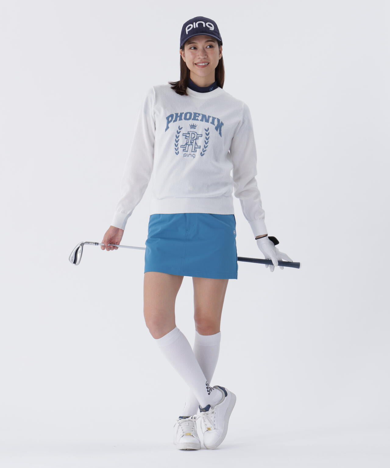 【PING APPAREL】デニムライクニット/カノコ レイヤードツインニット <LADIES LINE> (LADIES)