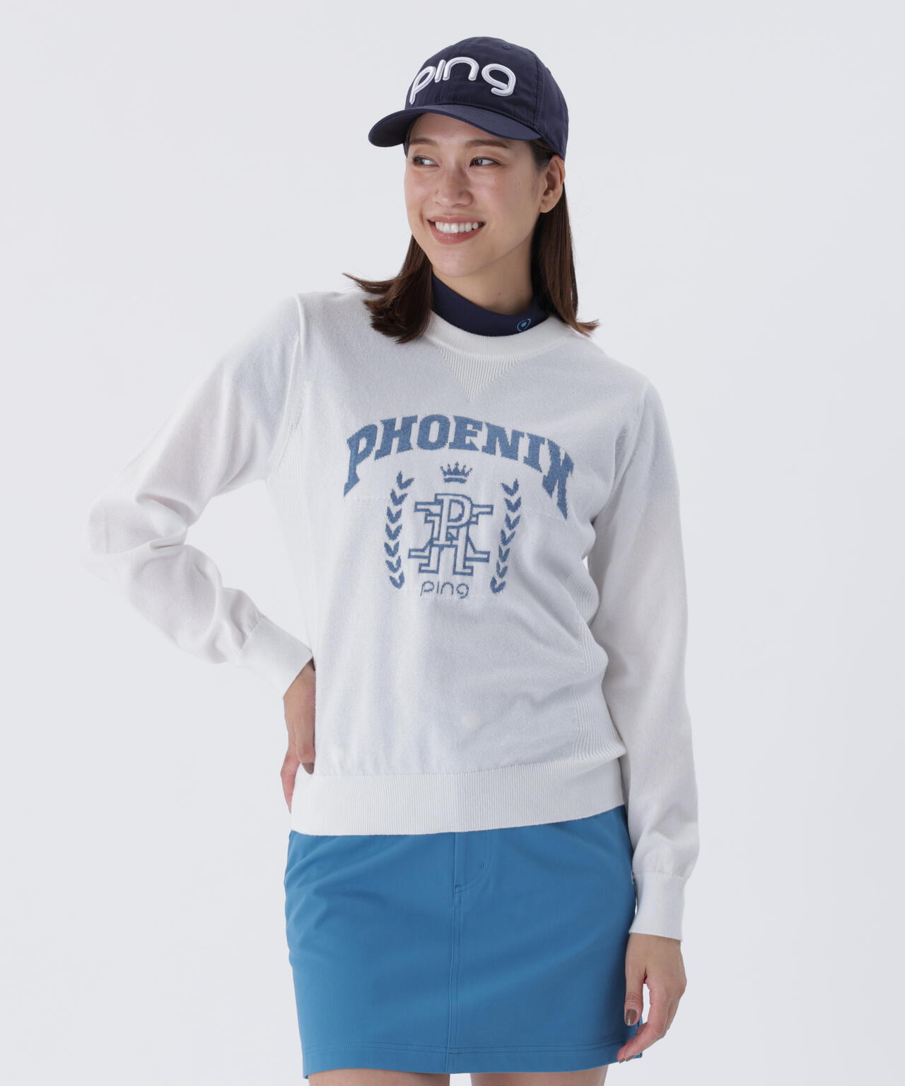 【PING APPAREL】デニムライクニット/カノコ レイヤードツインニット <LADIES LINE> (LADIES)