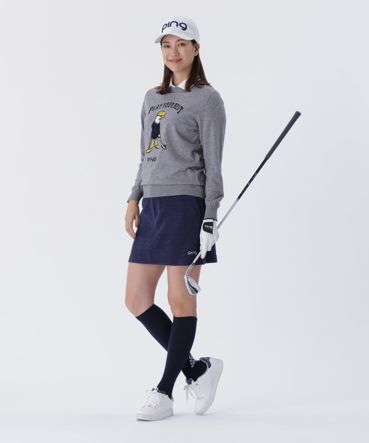 【PING APPAREL】Mr.PINGジャカードクルーネックニットプルオーバー <LADIES LINE> (LADIES)