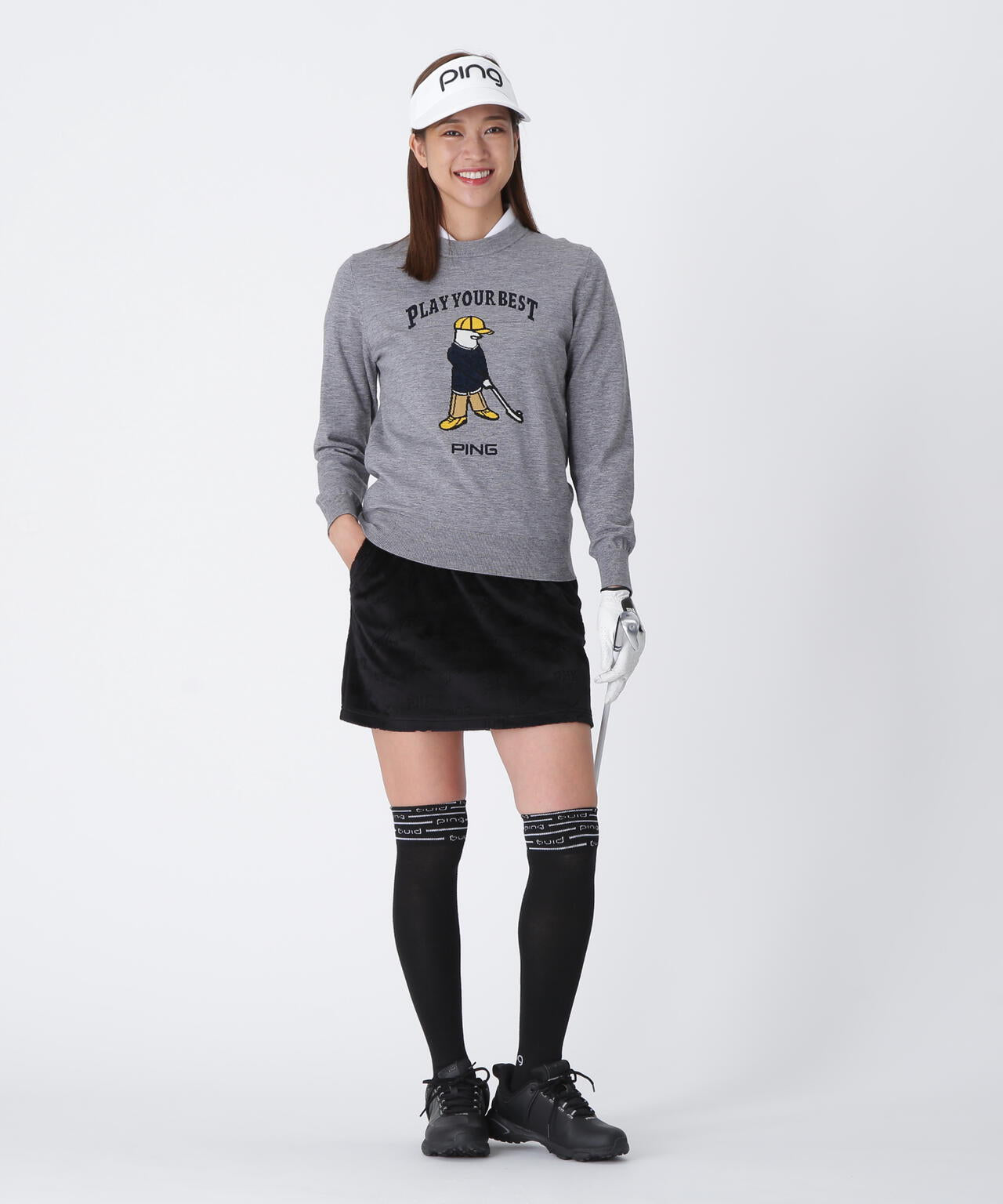 【PING APPAREL】Mr.PINGジャカードクルーネックニットプルオーバー <LADIES LINE> (LADIES)