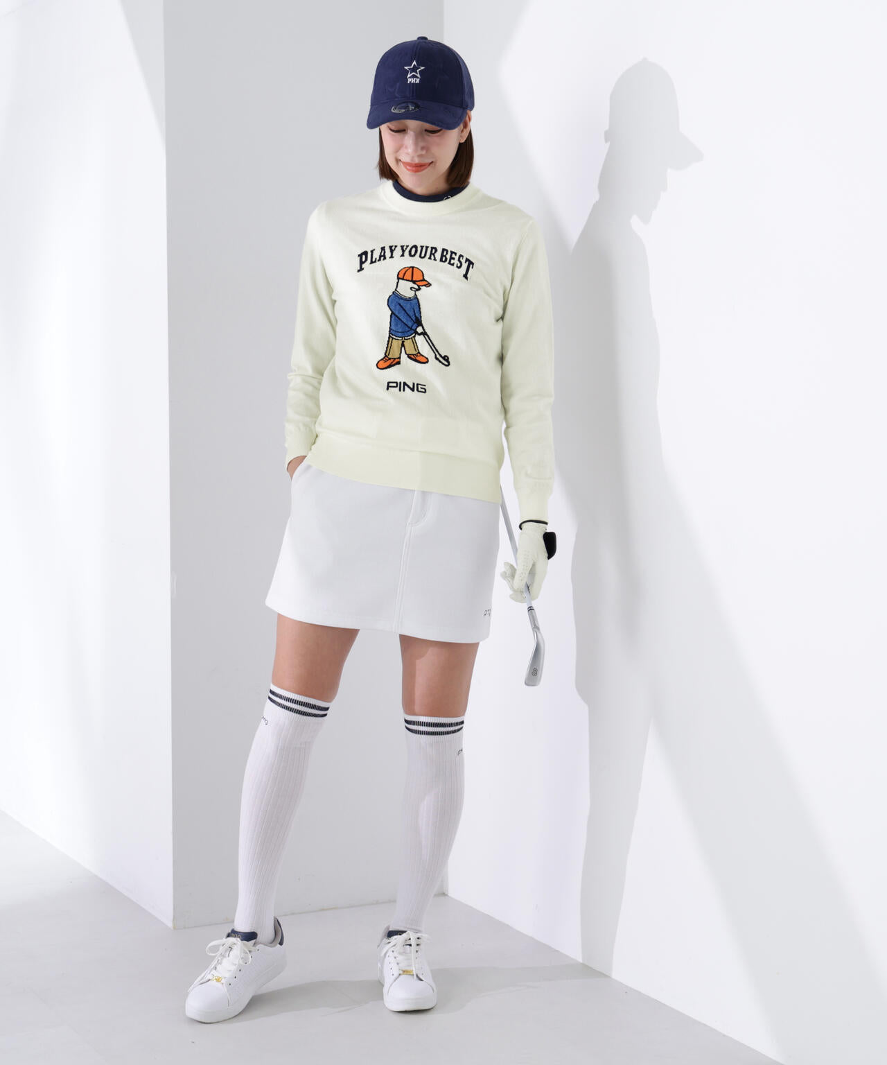 【PING APPAREL】Mr.PINGジャカードクルーネックニットプルオーバー <LADIES LINE> (LADIES)