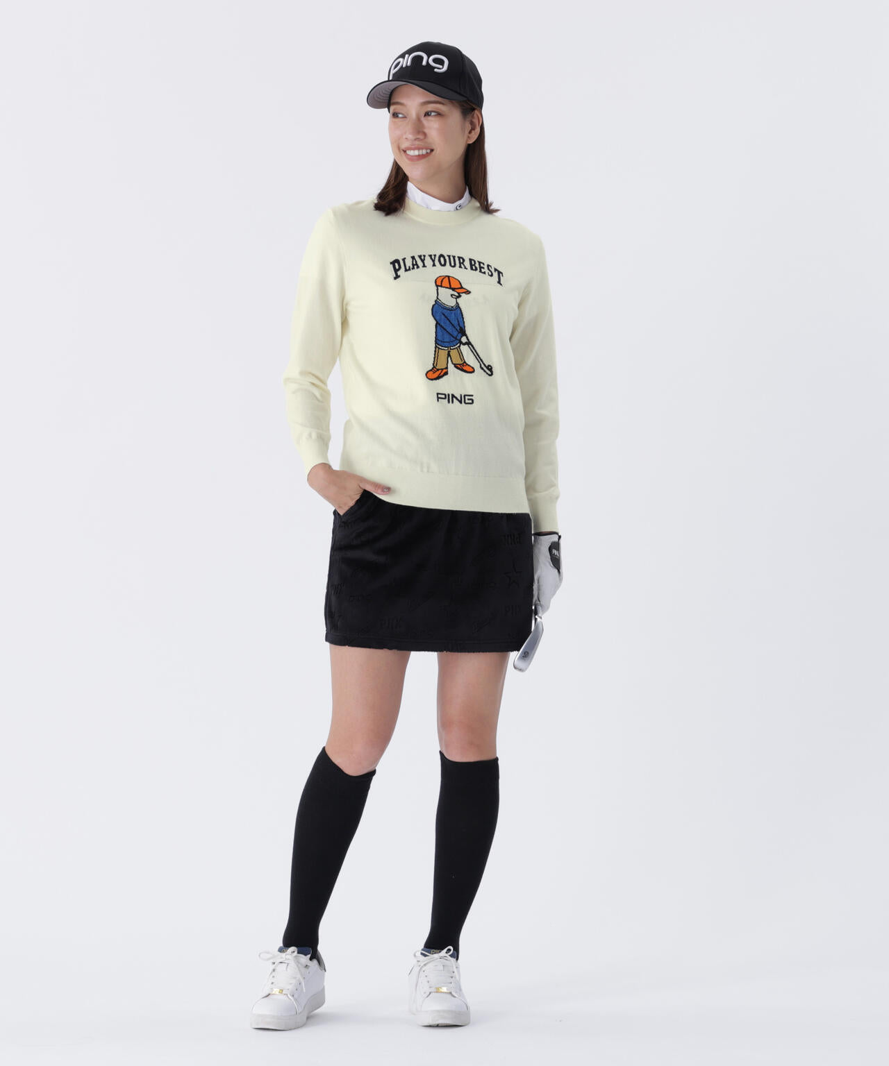 【PING APPAREL】Mr.PINGジャカードクルーネックニットプルオーバー <LADIES LINE> (LADIES)