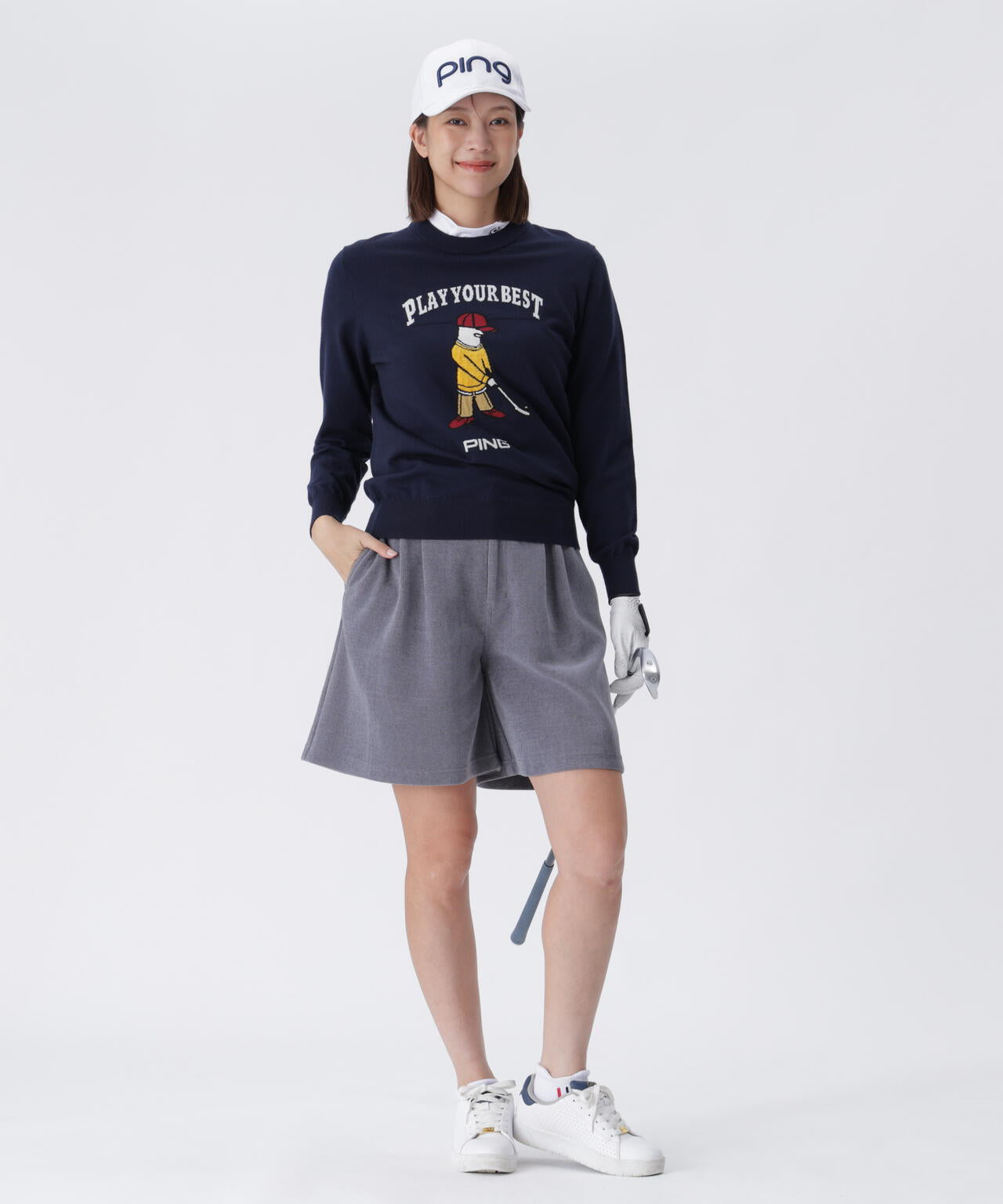 【PING APPAREL】Mr.PINGジャカードクルーネックニットプルオーバー <LADIES LINE> (LADIES)