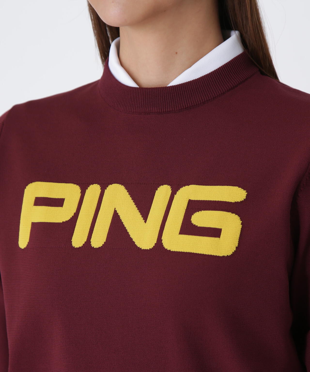 【PING APPAREL】10カラークルーネックニットプルオーバー <LADIES LINE> (LADIES)