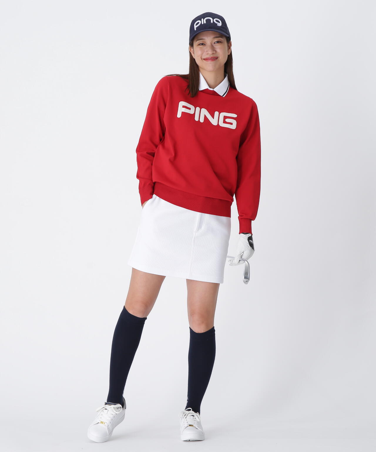 【PING APPAREL】10カラークルーネックニットプルオーバー <LADIES LINE> (LADIES)