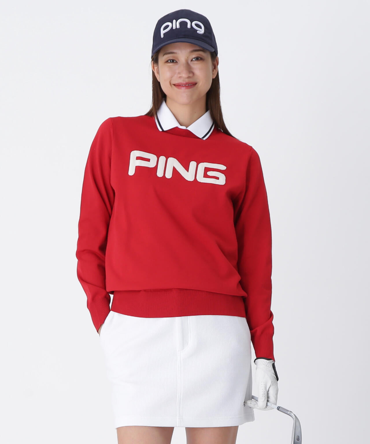 【PING APPAREL】10カラークルーネックニットプルオーバー <LADIES LINE> (LADIES)