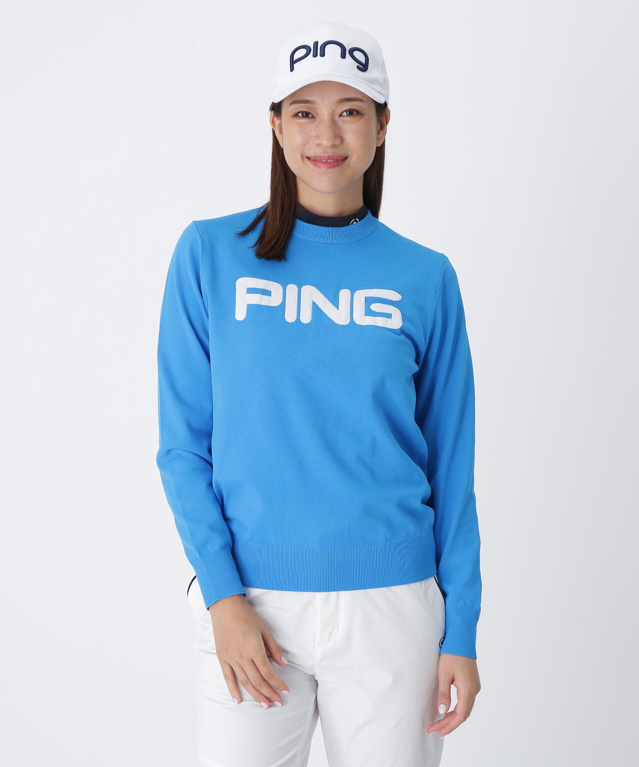 【PING APPAREL】10カラークルーネックニットプルオーバー <LADIES LINE> (LADIES)