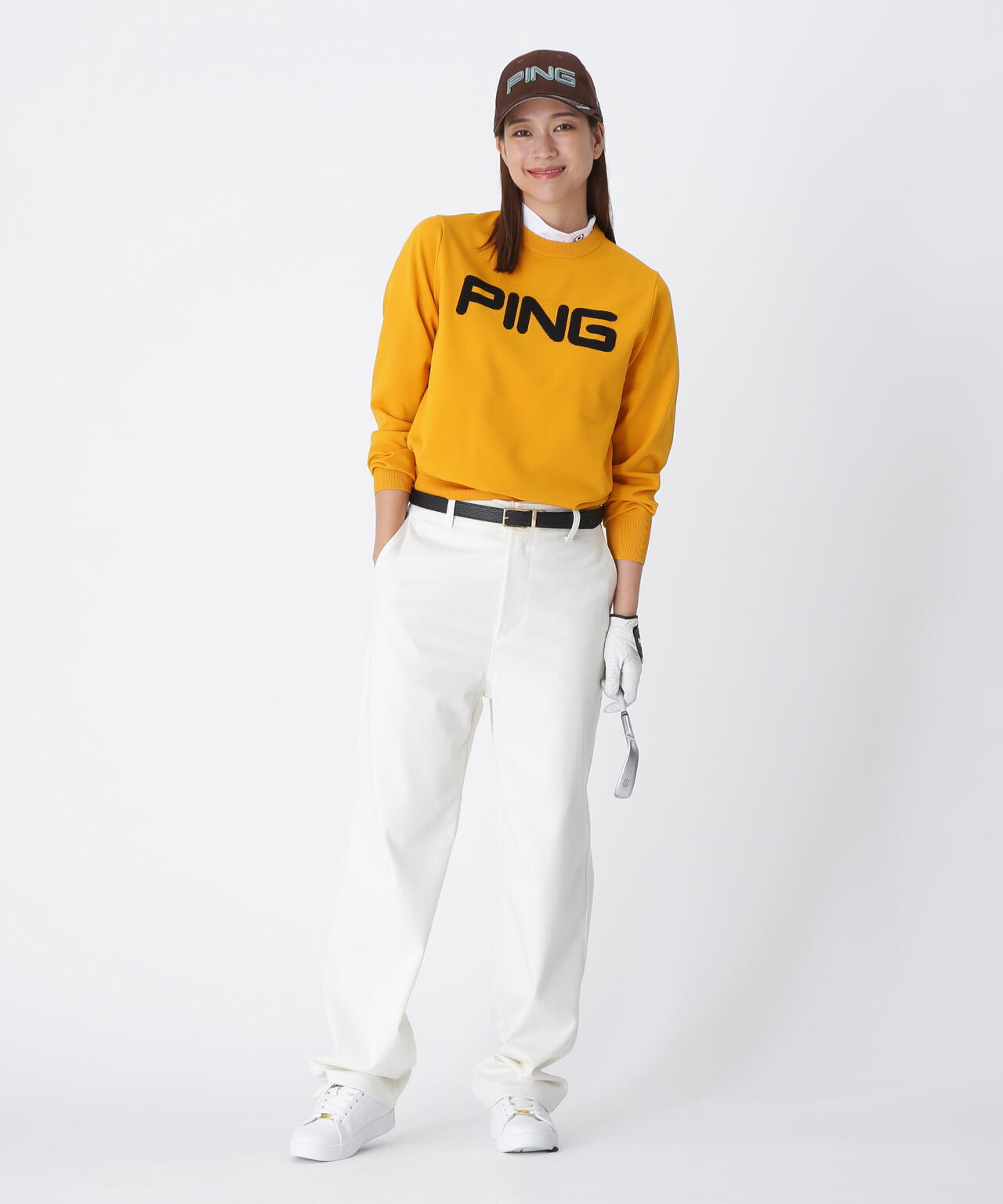 【PING APPAREL】10カラークルーネックニットプルオーバー <LADIES LINE> (LADIES)