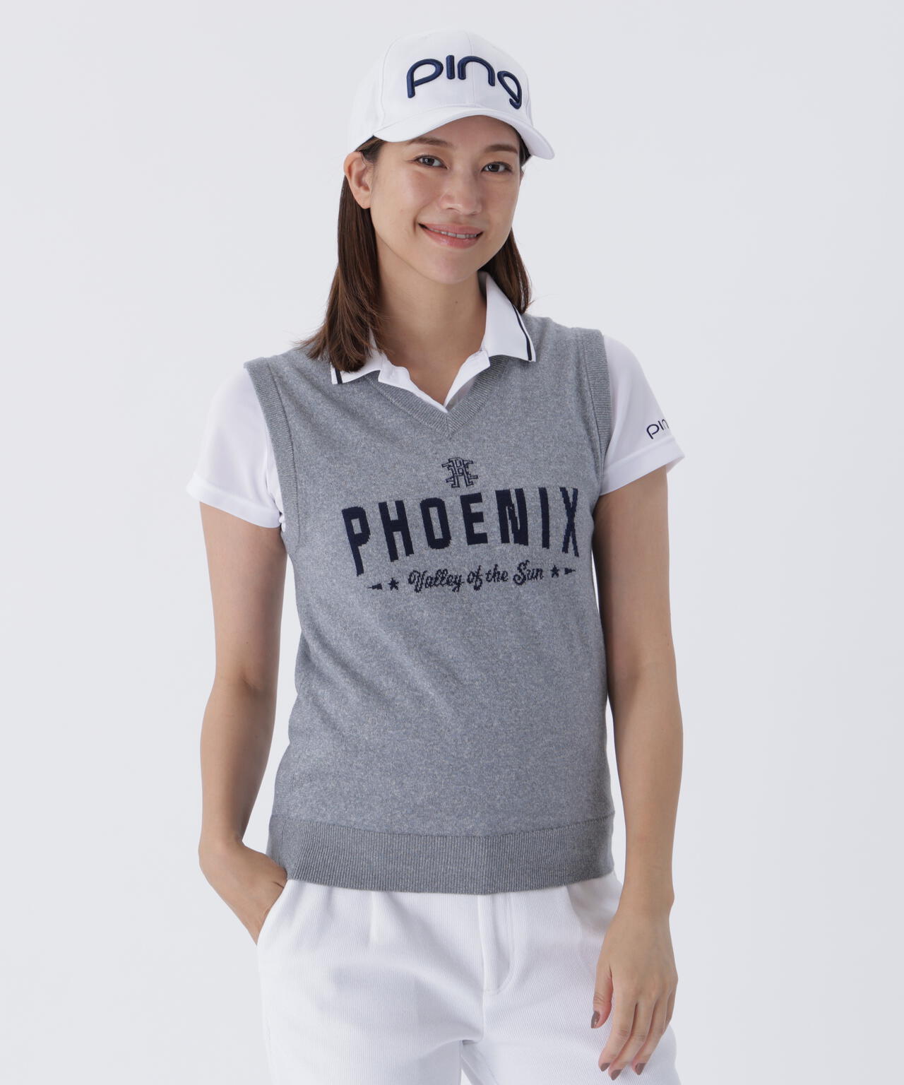 【PING APPAREL】デニムライクニット/カノコ レイヤードツインニット <LADIES LINE> (LADIES)