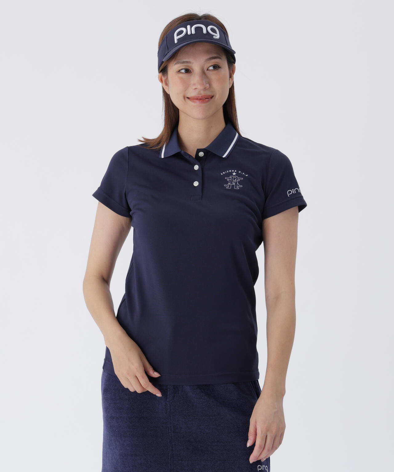 【PING APPAREL】デニムライクニット/カノコ レイヤードツインニット <LADIES LINE> (LADIES)