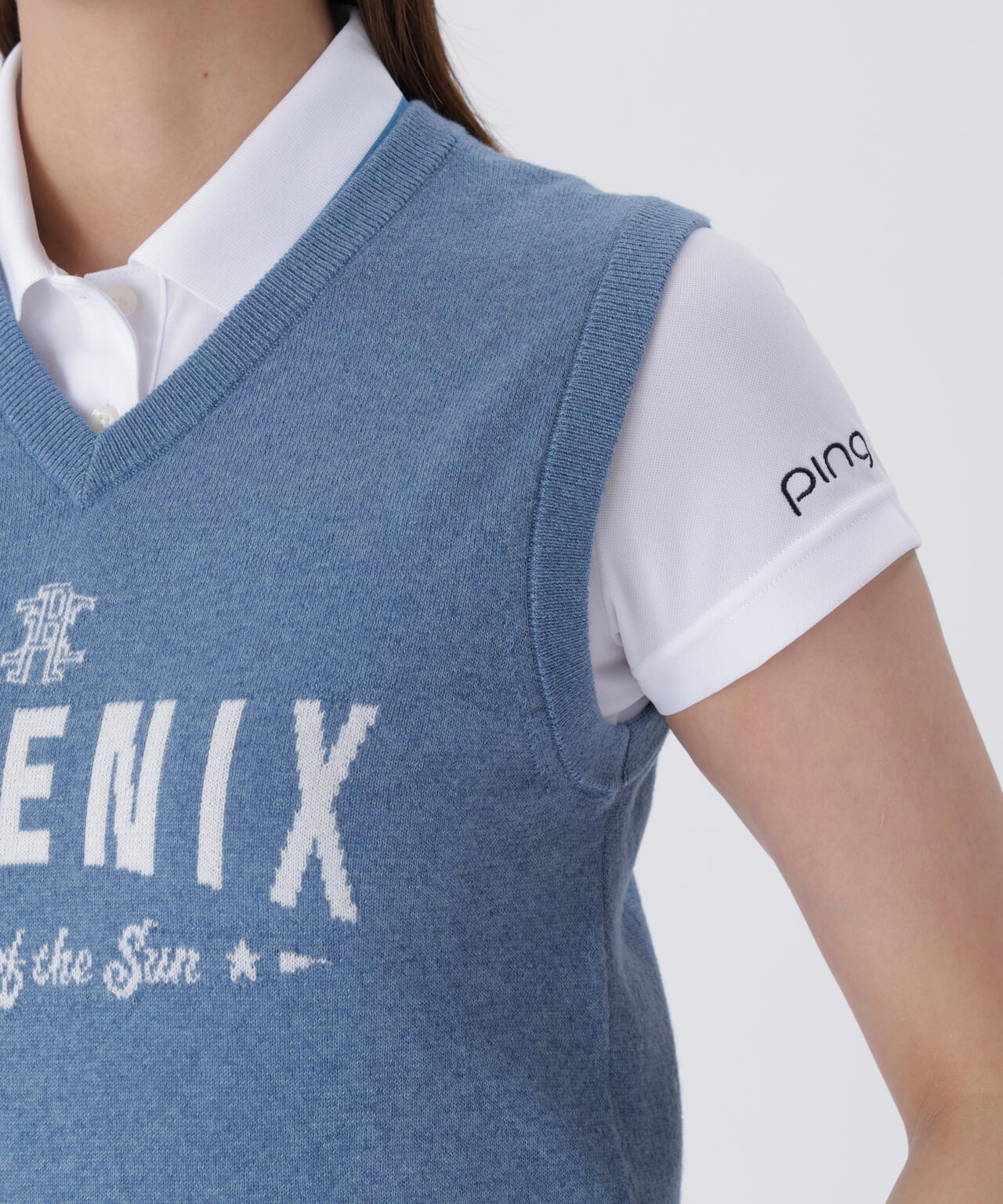 【PING APPAREL】デニムライクニット/カノコ レイヤードツインニット <LADIES LINE> (LADIES)