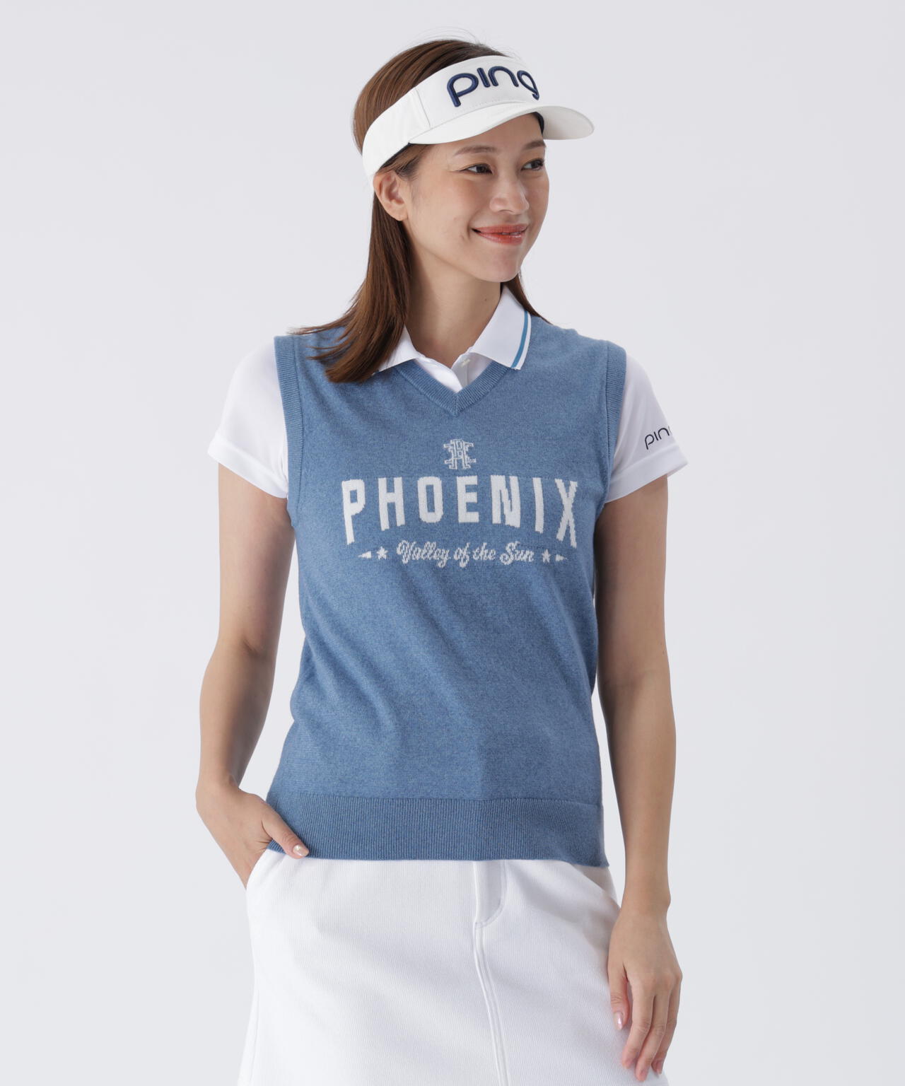 【PING APPAREL】デニムライクニット/カノコ レイヤードツインニット <LADIES LINE> (LADIES)