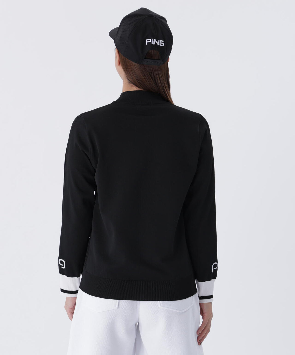 【PING APPAREL】ハーフジップ袖ロゴジャカードニット <LADIES LINE> (LADIES)
