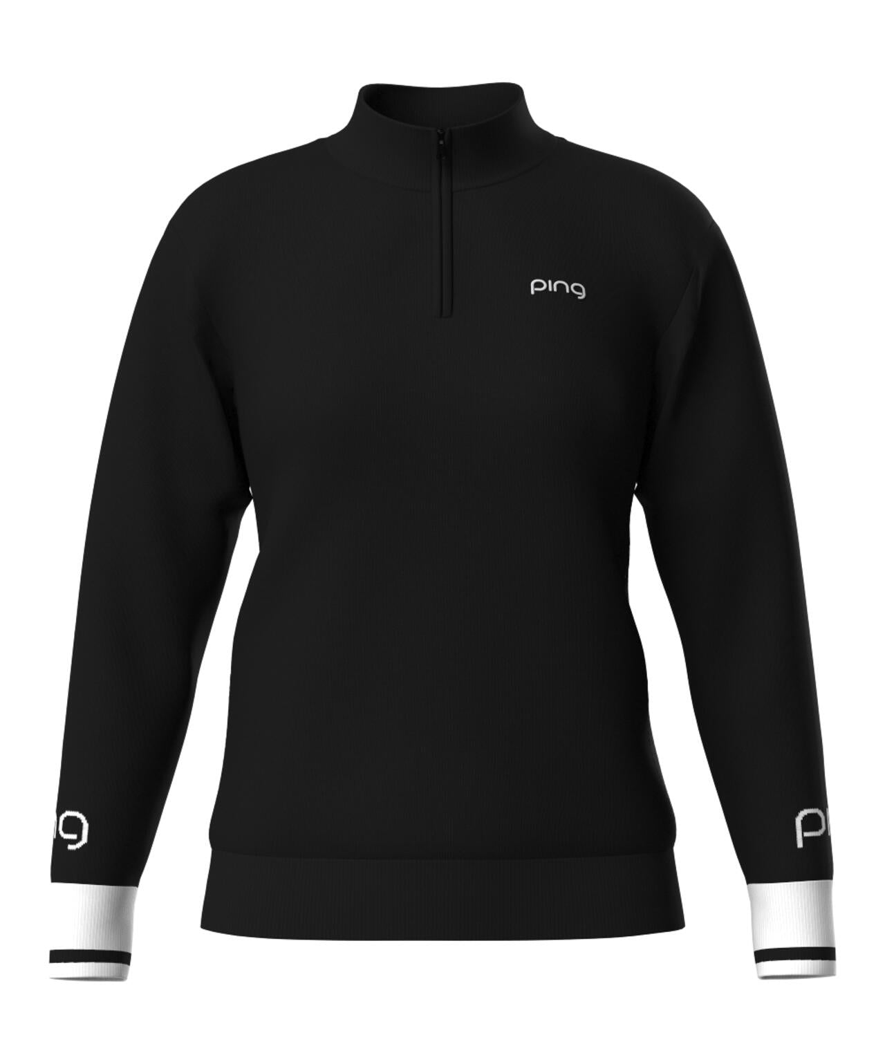 【PING APPAREL】ハーフジップ袖ロゴジャカードニット <LADIES LINE> (LADIES)