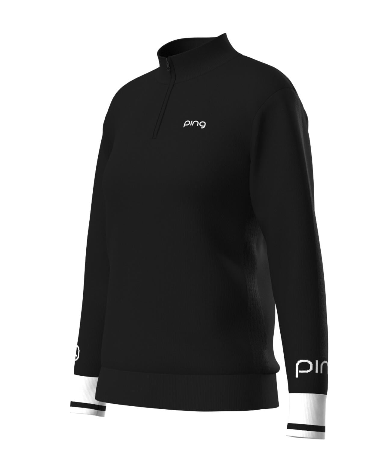 【PING APPAREL】ハーフジップ袖ロゴジャカードニット <LADIES LINE> (LADIES)