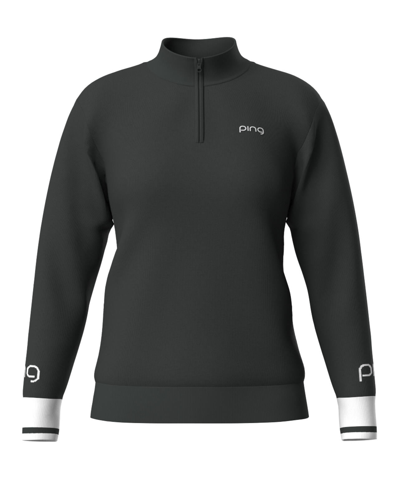 【PING APPAREL】ハーフジップ袖ロゴジャカードニット <LADIES LINE> (LADIES)