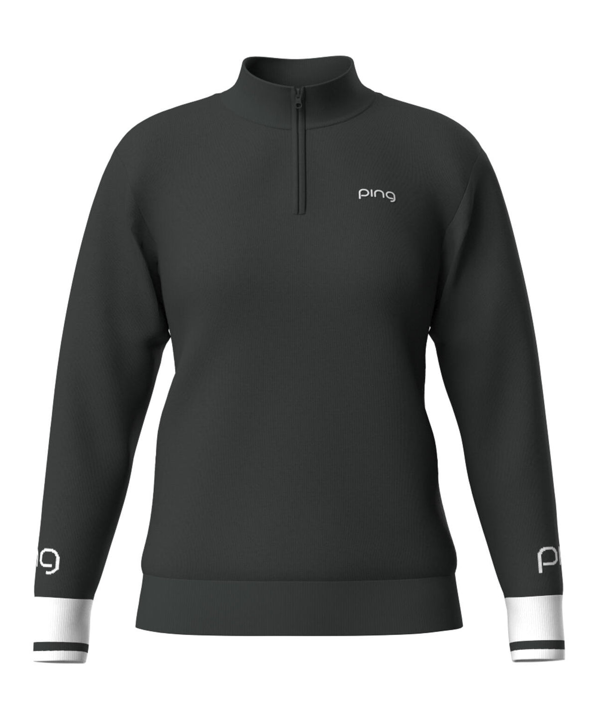 【PING APPAREL】ハーフジップ袖ロゴジャカードニット <LADIES LINE> (LADIES)