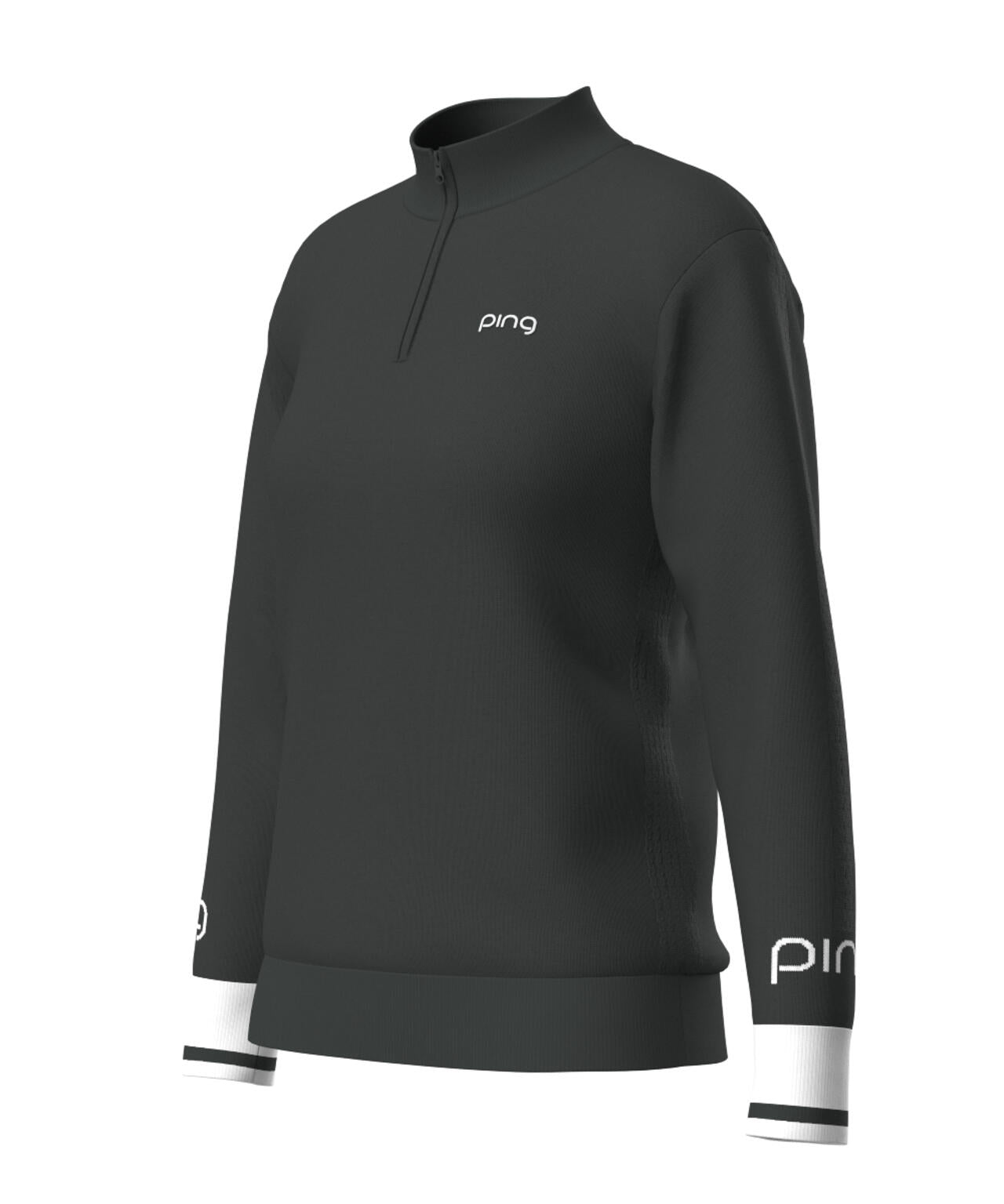 【PING APPAREL】ハーフジップ袖ロゴジャカードニット <LADIES LINE> (LADIES)