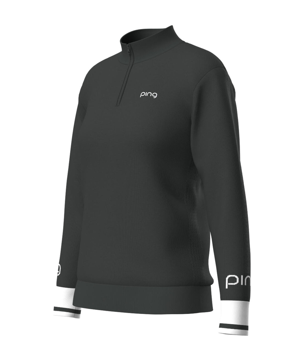 【PING APPAREL】ハーフジップ袖ロゴジャカードニット <LADIES LINE> (LADIES)